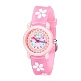 Vicloon Kinderuhr Wasserdicht Armbanduhr für Kinder Quarzwerk 3D Cartoon Design Digital für 3 bis 11 Jahre Mädchen Jungen, Rosa Druck, gürtel