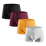 4er Pack Boxershorts Herren Atmungsaktive Unterhose Eisseide Elastische Retroshorts Bequem Unterhose Weiche Boxer Briefs Einfarbig Schnelltrocknend Boxer Shorts for Men Weiß XXL