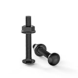 ORTAVA Schlossschrauben M6×40 Schwarz Oxid DIN 603 (20 Stück), mit Sechskant-Flanschmutter, aus Edelstahl A2 V2A, Flachrundkopfschrauben