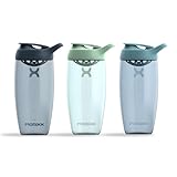 Promixx PURSUIT Protein Shaker Flasche 3er Pack - Premium Sport Blender Flaschen für Proteinmischungen und Supplement Shakes - Mitternachtsblau, Seegrasgrün, Ocean Calm Blue, 700ml