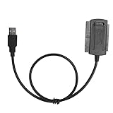 Beufee USB 3.0-zu-SATa-Konverter-Adapter, SATA-Kabel, IDE-Festplatte, Optisches Laufwerk, Serielle Parallelport-Konvertierungsleitung (schwarz), 42 cm