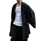 Herren-Cape-Mantel, mittellang, übergroße Decke, Cardigan, trendiger Fledermausärmel, Trenchcoat, bequemer Trenchcoat, lockere Passform, vielseitig und unverwechselbar, Schwarz , M