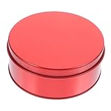 ELAYARD 1Stücke Runde Blechdose mit Deckel Keksdose für Bonbons und Kekse Dekorative Aufbewahrung für Weihnachten Rot als Geschenkbox für Aufbewahrung