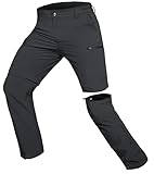 Hiauspor Wanderhose-Herren-Zip-Off-Outdoorhose-Sommer-Leicht-Trekkinghose-Atmungsaktiv-Schnell-Trockend-Funktionshose-Softshellhose-mit-5-Tiefe-Taschen (XL, Dunkelgrau)