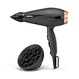 BaByliss Smooth Pro Föhn mit Diffusor – Leistungsstarker 2100 W Fön, hergestellt in Italien, Ionen-Technologie mit Anti-Frizz, 3 Temperaturen & 2 Geschwindigkeitsstufen, Schwarz, 6709DE