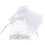 Teaaha 50 Stück Organzasäckchen 8 X 10cm Organza Säckchen Klein, Schmuckbeutel Organza Säckchen Beutel Für Valentinstag Hochzeit Geburtstag Süßigkeiten Geschenksäckchen Mit Schnur