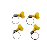 Schlauchschellen-Set aus Edelstahl, Schneckenantrieb, Schlauchschellen mit gelben Kunststoffgriffen, verstellbare 6–44 mm Rohrschellen für Automobil, Sanitär, Marine und I (25–38 mm)