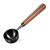 Kaffeelöffel Portionierer Edelstahl Kaffeelot 30ml Kaffeedosierer Küchenmesslöffel mit Acacia-Griff Kaffeebohnen-Schaufel Retro Eisportionierer für Kaffee Tee Gewürze Zucker Milchpulver