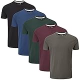 Charles Wilson 5er Packung Einfarbige T-Shirts mit Rundhalsausschnitt (Medium, Dark Essentials Type 41)