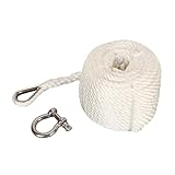 MasYosh 75 Fuß Langes, Doppelt Geflochtenes Nylon-Ankerseil, 1565 Pfund Bruchkraft mit Professioneller, Gespleißter Kausche aus Edelstahl, Zum Abschleppen von Ankerdocks