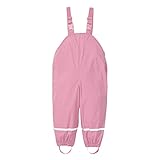 Kleinkind Kinder Regen Latzhose winddicht wasserdicht Matsch Strampler Nylon winddicht Jungs (Pink, 140)