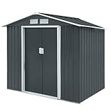 HATTORO S100 XL Metall Gerätehaus Verschiedene Größen Geräteschuppen Garten Schuppen Gartenhaus Grau Anthrazit