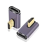 PNGKNYOCN 8K HDMI 270 Grad Adapter, 2 Stück rechtwinkliger HDMI 2.1 Stecker auf Buchse, Konverter, unterstützt 8K @ 60Hz/4K @ 120Hz HDR, für HDTV, Projektor, Laptop (rechts gebogen)