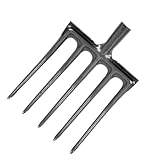 Natudeco Grabegabel, Gartengabel aus Kohlenstoffstahl, bruchsicher, Gartengabel, Spatengabel Rosengabel Dunggabel für Bauernhöfe und Ranches (5 Zinken)