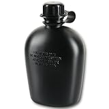 M-Tac Militär Feldflasche 1L – BPA-frei, Robuster Trinkflasche für Outdoor, Camping & Survival – Leicht, Spülmaschinenfest, Mikrowellengeeignet, Black