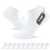 PULIOU 10 Paar Sneaker Socken Herren Damen Kurze Halbsocken Baumwolle Sportsocken Atmungsaktiv Laufsocken Kurz Running Wandersocken(Weiß,43-47)