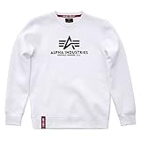Alpha Industries Herren Basic Pullover Sweatshirt, Weiß, L