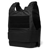 Favuit Taktische Weste, Schwarz Airsoft Paintball Weste Verstellbare Schutzweste Brustschützer Sportweste Chest Rig Tactical Zubehör für Jagd Angeln Camping Airsoft Paintball (L)