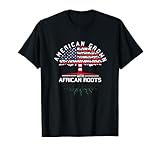 Amerikanischer Baum mit afrikanischen Wurzeln – Pan Afrika USA Flagge Baum T-Shirt