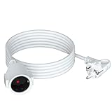 Verlängerungskabel 3m mit Schuko Stecker, Flachstecker Verlängerung Außen, 250V 16A Verlängerungskabel Outdoor, Weiß Stromkabel Verlängerung IP44