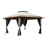 Brauner Pop-Up-Pavillon mit Netzseiten, sofortiger Event-Unterschlupf, Partyzelt, tragbar, mit Tragetasche, für Veranstaltungen im Freien, Camping und Versammlungen