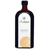 Vitalpin Naturprodukte - Melatonin 500 ml Glasflasche für Kinder & Erwachsene - 100% Vegan & Natürlich mit wertvollen Pflanzen-Extrakte - 0,5 mg pro 1/2 Teelöffel - Für eine verkürzte Einschlaf-Zeit