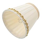 Kisangel Moderner Tischlampenschirm aus Stoff Handgefertigter Plissee Lampenschirm mit Clip Lampenschirm Ersatz für Nachttischlampe Einfache Montage Dekoratives Accessoire für Wohnraum