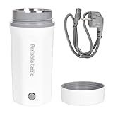 Elektrisch Wasserkocher 500ML, Reisewasserkocher, Tragbarer Mini-Heizbecher, Mini-Thermoskanne, Mini Electric Kettle 304 Edelstahl-Liner für Tee, Kaffee, Babymilch, Camping