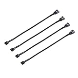 JZK 4x PWM 4-Pin Lüfter Splitterkabel, PWM Verlängerungskabel für PC Lüfter, PC 30 cm geflochtenes Verlängerungskabel