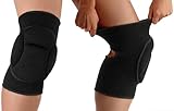 Comfyouth Knieschoner Volleyball 20mm Dicker Schwamm Knieschützer Schwarz Absturz Kniestütze Stretch Kniebandage für Tanzen Basketball Laufen Sport