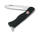 Victorinox Schweizer Taschenmesser Sentinel, Swiss Army Knife, Multitool, 4 Funktionen, Klinge, Pinzette, Zahnstocher, Feststellklinge, Schwarz