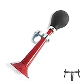 Voarge Fahrrad Hupe, tragbare Retro Radfahren Metall Air Horn, mit Metallrahmen, für Mountainbikes, Beach Cars und campingfahrzeuge (Rot)