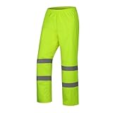 TopHomer Regenhose für Damen & Herren, Wasserdicht Fahrrad Regenhose mit Reflektoren, Leichte Atmungsaktive Hose (Gelb, 3XL)