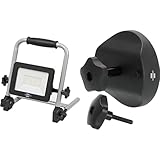 Brennenstuhl LED Akku Baustrahler EL 2000 MA (20W, 6000K, 2150lm, IP54, LED Arbeitsstrahler mit Powerbank-Funktion, 6h Leuchtdauer) + Brennenstuhl MH 1 Magnethalterung