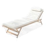 WDFCN Schutzhülle Gartenliege Abdeckung Gartenliege Sonnenliege mit Kordelzug 200x70x75 cm Liege Schutz Transparent Abdeckung Für Gartenmöbel Sonnenliege Liegestuhl Abdeckhaube Wasserdicht