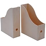 IKEA Zeitschriftensammler 'KNUFF' Holz-Aufbewahrungsbox im 2-er Set - 9x24x31cm und 10x25x31cm