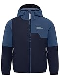 Jack Wolfskin Unisex Kinder Turbulence Hooded Jkt Softshelljacke, Night Blue, 140 EU