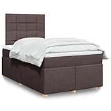 Brokky Boxspringbett mit Matratze Betten Mit Matratze Schlafzimmer Bett Boxspringbett Mit Matratze Dunkelbraun 120x200 cm Stoff / 3291250