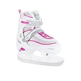 XIUWOUG Verstellbare Schlittschuhe, Eislaufschuhe für Damen,Herren und Kinder Ice Skates Einstellbare 4 Größenbereiche(30 bis 45),Weiß,L(38-41)