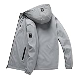 Winterjacken Für Herren – Leichte Wasserdichte, Winddichte Fahrrad-Funktionsjacke, Mit Thermo-Fleece Gefütterte Windjacke, Outdoor-Performance-Mantel | Für Camping, Wandern, Reisen, Radfahren