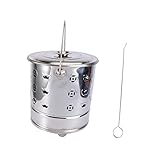 Kisangel 2 Stück Verbrennungstonne Teiliges mit Lüftungslöchern und Brennzangen Robuster Gartenofen für Papier Laub und Müll Tragbar mit Praktischem Griff Silberfarbener Feuerbehälter