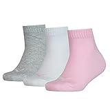 PUMA Unisex Kinder Puma Kids' Quarter (3 Pack) Socks, Rose Water, 35-38 EU