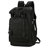Kabxhueo Wanderrucksack Herren Damen 40L Militär Taktische Rucksack Reiserucksack Wasserdicht Trekkingrucksack Groß Outdoor Rucksäcke Backpack Tagesrucksack für Wandern Camping Reisen,Zwart