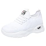 Walkingschuhe Frauen Sportschuhe Flache Fliege Gewebtes Mesh Atmungsaktiv Bequeme Einfarbig Einfaches Design Lässige Art Volleyball Schuhe Damen Sneakers Fitnessschuhe