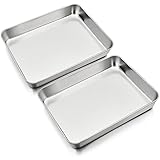 Backblech, HaWare Edelstahl Kleine Auflaufform Fettpfanne Ofenform Backofen 2er Set, Rechteckige Tiefes Ofenblech Kuchenblech zum Backen/Braten/Servieren, Ungiftig & Gesund, Spülmaschinenfest