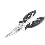 HEMOTON Angelzange Multifunktional mit Drahtschneider Rutschfestem Ergonomischem Griff und Federsystem für Süß und Salzwasserangeln Gürtelclip und Sicherungstasche