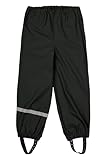 Mikk-line Regenhose Kinder 116 Black - Wasser- und Winddichte Matschhose Mädchen und Jungen - Ideal für Regen- und Matschwetter | Matschhose Für Kinder Mit Elastische Passform