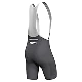 Lo.gas Herren Radfahren Bib Shorts, Radfahren Shorts für Männer Gel gepolstert mit Taschen, Road Shorts atmungsaktiv Quick-Dry,Grau,M