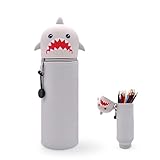 FULHANY Silikon FedermäPpchen - 2 In 1 Haistifte MäPpchen - Haie Stitch FedermäPpchen - FüR Schulkinder Und Jugendliche, Aufbewahrung Von Schreibwaren (Grau)