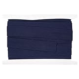 Wolltresse Schrägband aus Baumwolle Factory Gefalzt Baumwollband Webbing mit Fischgrätenstich für Heimwerker Handwerk Nähen Stricken Einfassband Uni gefalzt 5m x 20mm,Einfach zu nähen-Dunkelblau